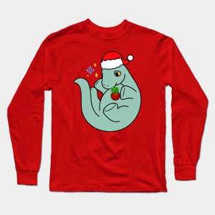 Gertie The Holiday Ice Cream Dinosaur Long Sleeve T-Shirt